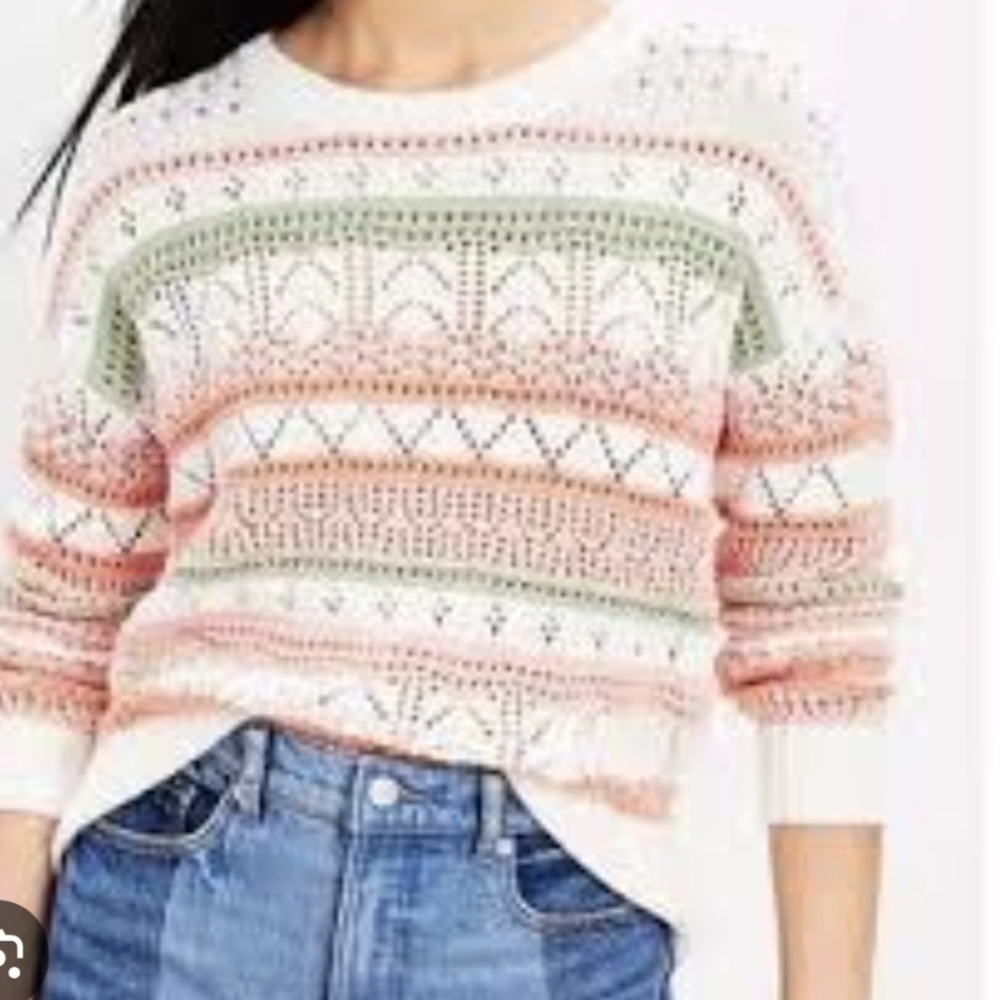 Ann Taylor Loft Crochet Sweater Size M NWT